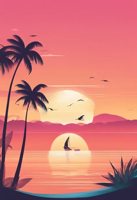 sun,fishermen,sailboat,beautiful sunset,ocean waves,warm colors,soft light,tranquil atmosphere,serene reflection,beach,calm water,gentle breeze,sand,peaceful horizon,beside the sea,natures beauty,harmony,sun rays,distinctive silhouettes,seagulls flying,rip...