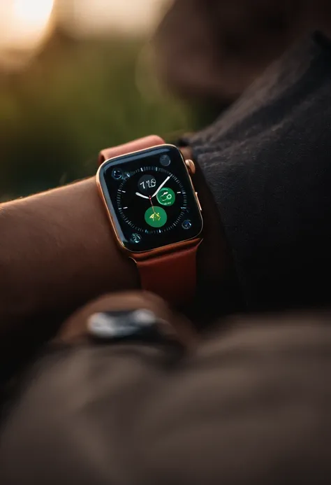 a ((Apple Watch)) ultra realistc, ((intricate details)), hdr, ((intricate details, hyperdetailed)), cinematic shot, vignette