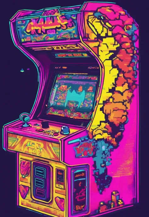 kawaii aesthetic, Sala de Jogos Arcade, ZERO, vaporwave, Synthwave