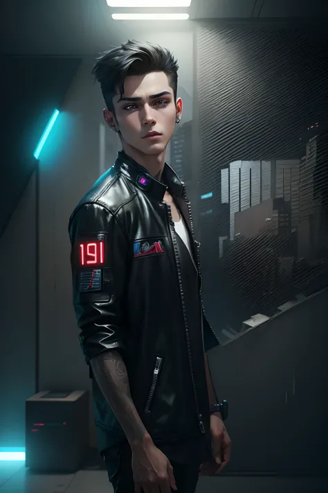 Change background cyberpunk handsome boy realistic face 8k ultra reaslistic