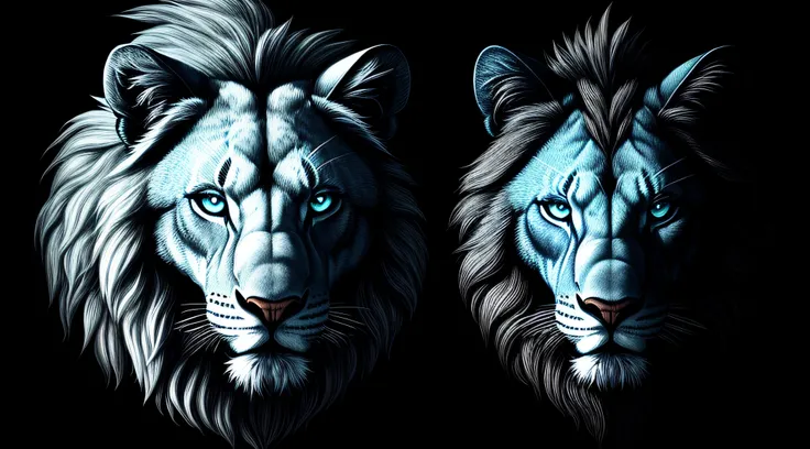 Illustrate The ShadowLion faced with the choice of cooperation or vanishing.