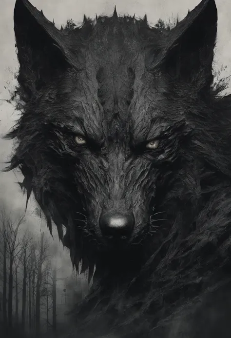 werewolf gigantic black humanoid wolf.