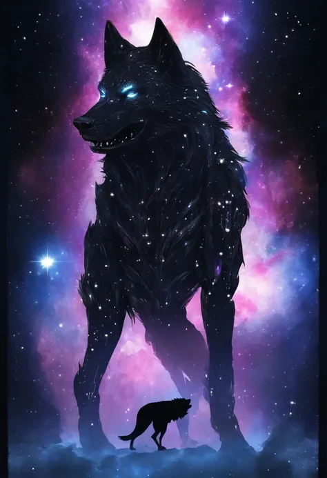 werewolf gigantic black humanoid wolf.