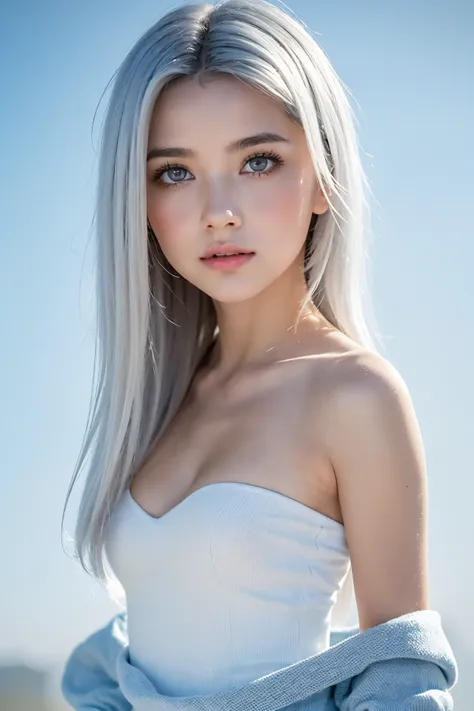 (little loli:1.3), (child:1.2), (Girlish body type), (masterpiece), (best quality), Exquisite visuals, high-definition, (ultra detailed), finely detail, ((solo)), ((gawr gura)), (medium hair), (white Silver hair), (gradient Blue), (beautiful detailed eyes)...