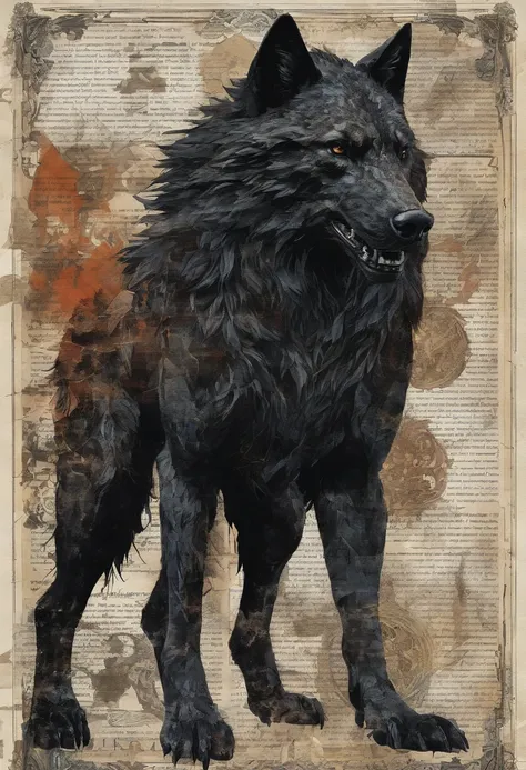 werewolf gigantic black humanoid wolf.