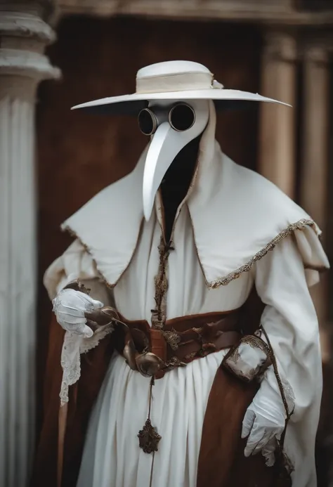 plague doctor in white clothres