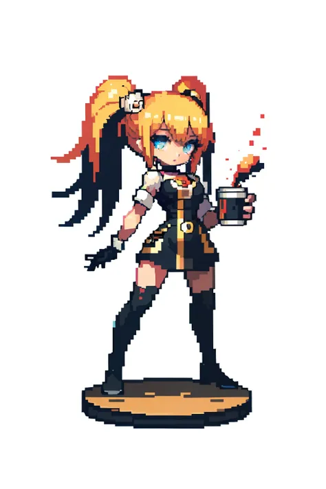 (masterpiece, top quality, best quality), pixel,pixel art,1girl,full body, Coffe