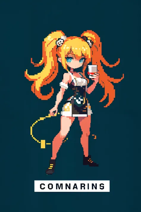 (masterpiece, top quality, best quality), pixel,pixel art,1girl,full body, Coffe