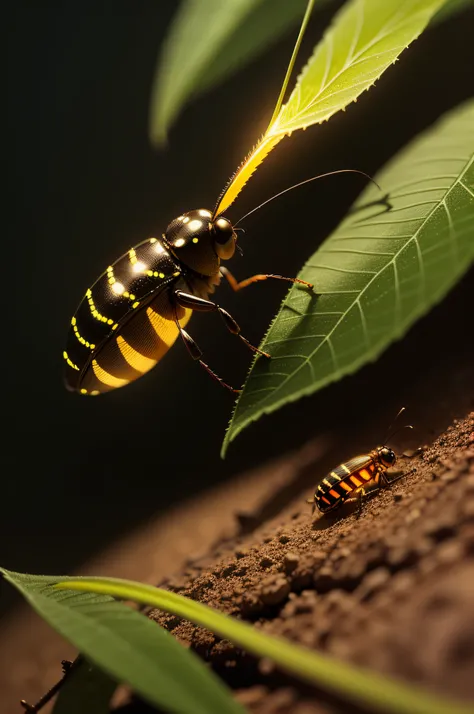 glowing insect firefly