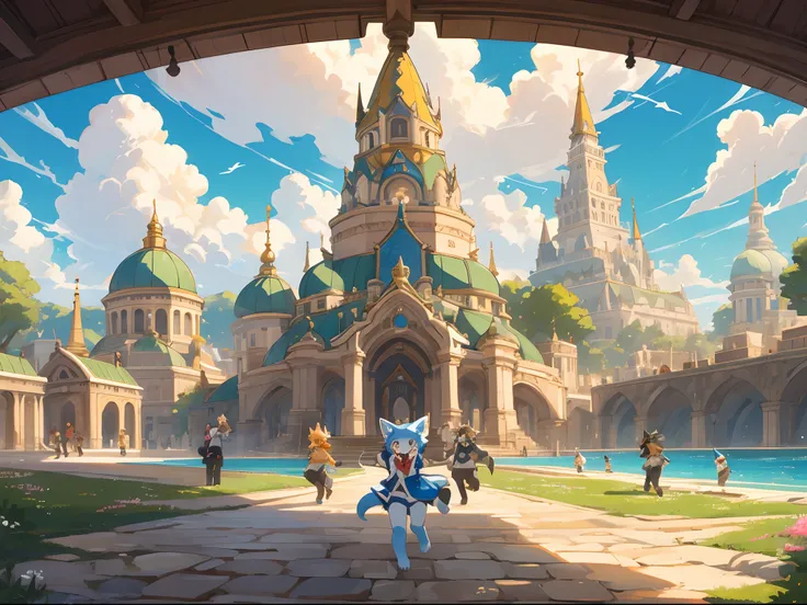 super high resolution, detailed background, World Heritage Site, 6+boys, 6+girls, Happy, joyful, absurdres(Photos of solo travelers)(kemono, furry anthro),