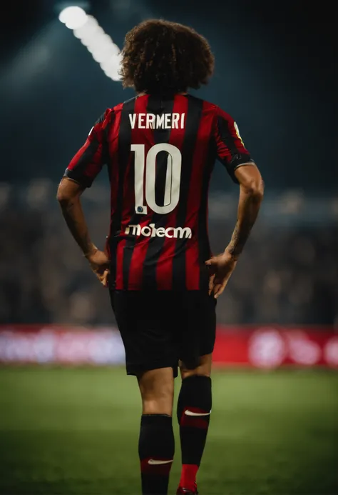 Soccer Player com cabelo pintado de vermelho, in Inter Milan