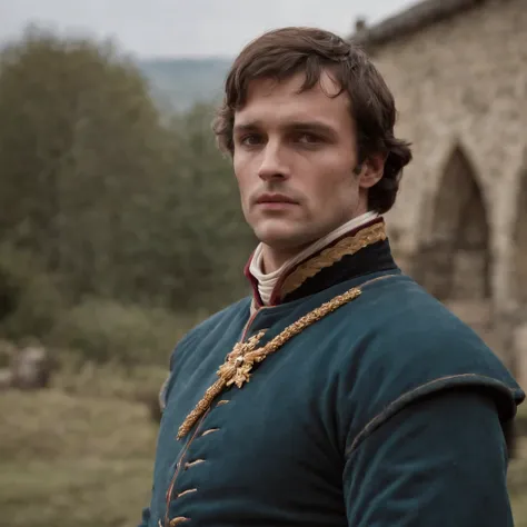 Homem medieval, homem importante, man resembling Napoleon, roupa com cota de malha