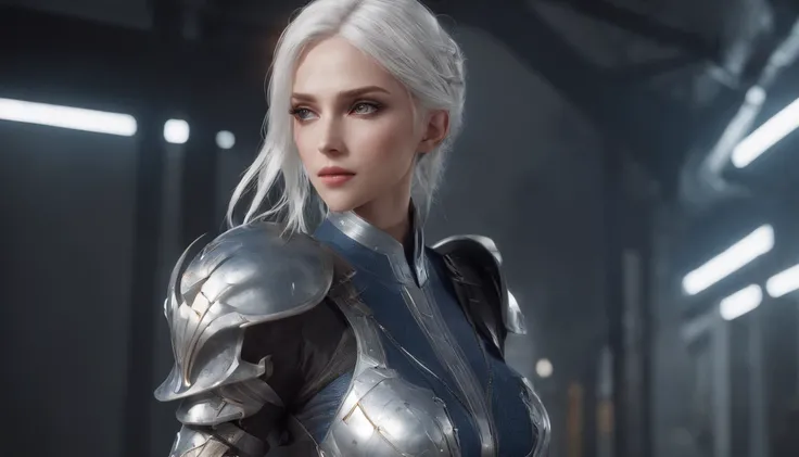 Cirilla Fiona Elen Riannon，Highest image quality，Outstanding details，超高分辨率，（Fidelity：1.4）, Favor the details，closeup cleavage，Ride a dragon，High-tech dragon knight mech，He has a delicate and beautiful face，（（Blue-white flying semi-mechanical fuselage：1.8））...