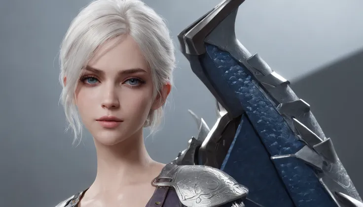 Cirilla Fiona Elen Riannon，Highest image quality，Outstanding details，超高分辨率，（Fidelity：1.4）, Favor the details，closeup cleavage，Ride a dragon，High-tech dragon knight mech，He has a delicate and beautiful face，（（Blue-white flying semi-mechanical fuselage：1.8））...