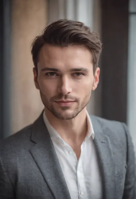 Handsome man portrait 30 year old round face cinematic look