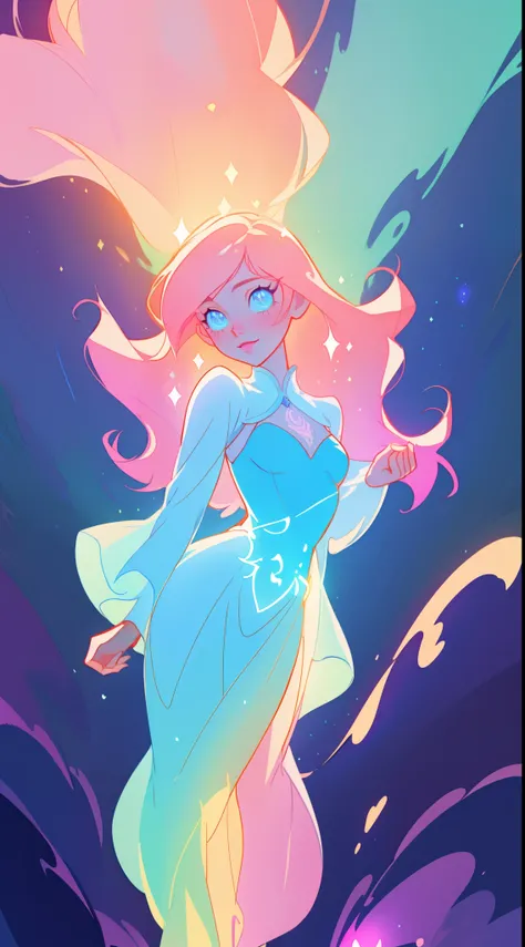 beautiful anime girl in glowing intricately designed ballgown, inspired by Glen Keane, inspired by Lois van Baarle, disney art style, by Lois van Baarle, glowing aura around her, by Glen Keane, jen bartel, glowing lights! digital painting, flowing glowing ...