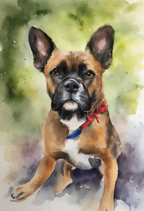 et portrait with owner of Pet photo and portrait of owner, Retrato personalizado, pintura em aquarela, Pet Birthday Memorial Gift, arte de parede