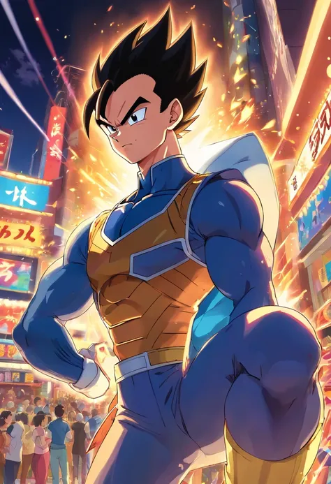 VEGETA vestindo um terno preto, macho, Dragon ball z, party hall