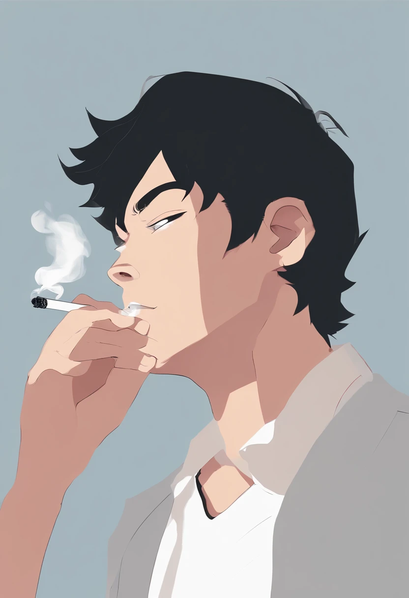 cool anime boy smoking cigarette