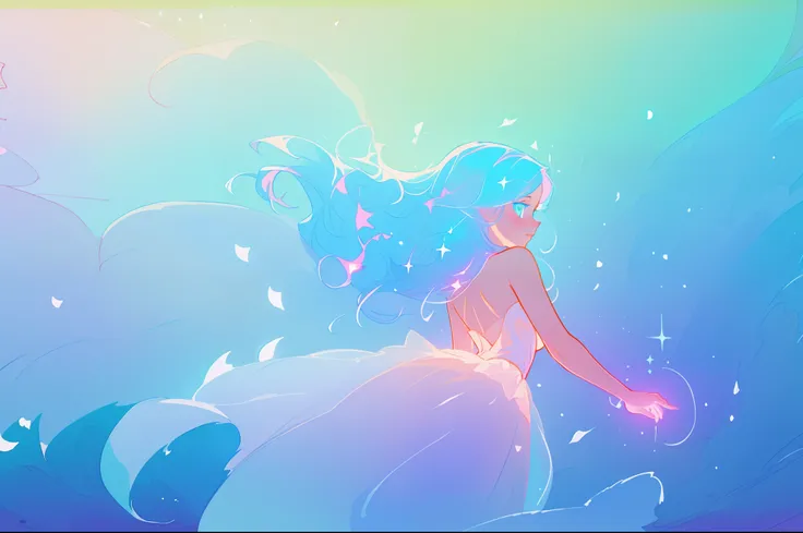 beautiful anime girl in glowing intricately designed ballgown, inspired by Glen Keane, inspired by Lois van Baarle, disney art style, by Lois van Baarle, glowing aura around her, by Glen Keane, jen bartel, glowing lights! digital painting, flowing glowing ...