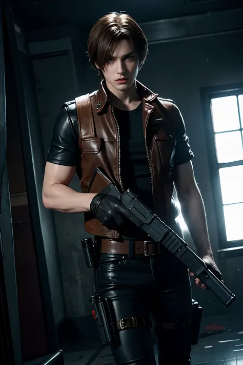 Resident evil, Leon Scott Kennedy, with gun