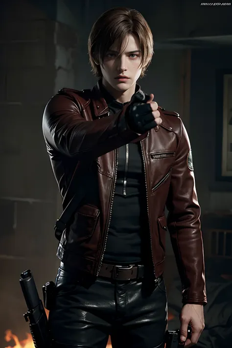 Resident evil, Leon Scott Kennedy, with gun