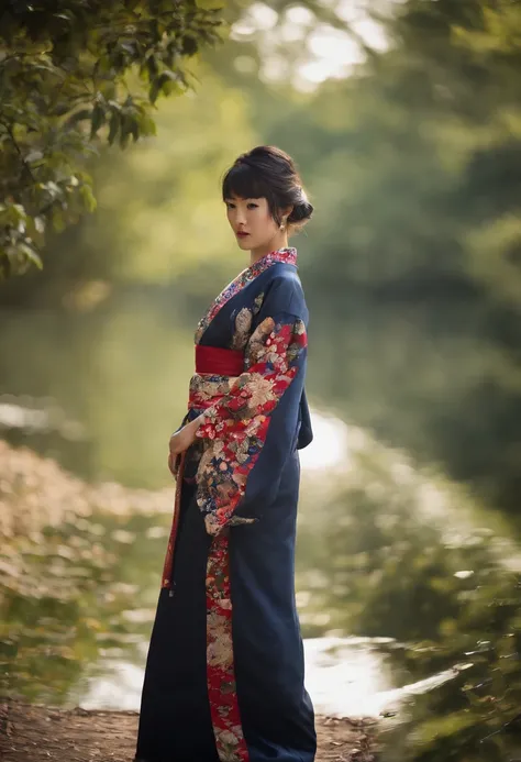 One girl,  (((japanese kimono))),Highest Quality, in 8K, masutepiece:1.3, Low exposure, Full body shot, Short hair,  Baby face, Large chest, Black hair, Ultra-detailed face, Detailed eyes, Big Bust, Double eyelids, Best Smile,
,b3rli,Asian Girl,