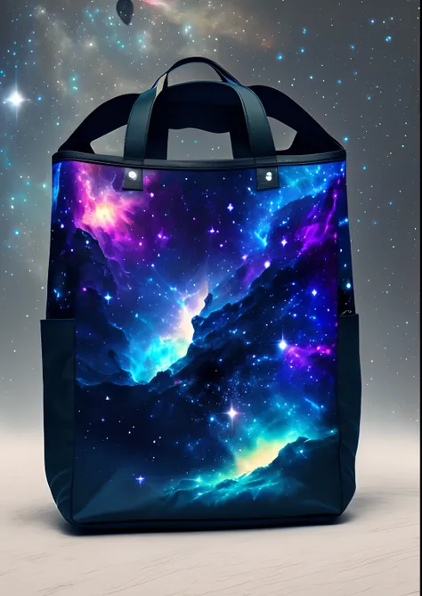 dreamlikeart, galaxy, outer space, nebula, star, [cyberpunked] Bag from the stars. (star:1.5),