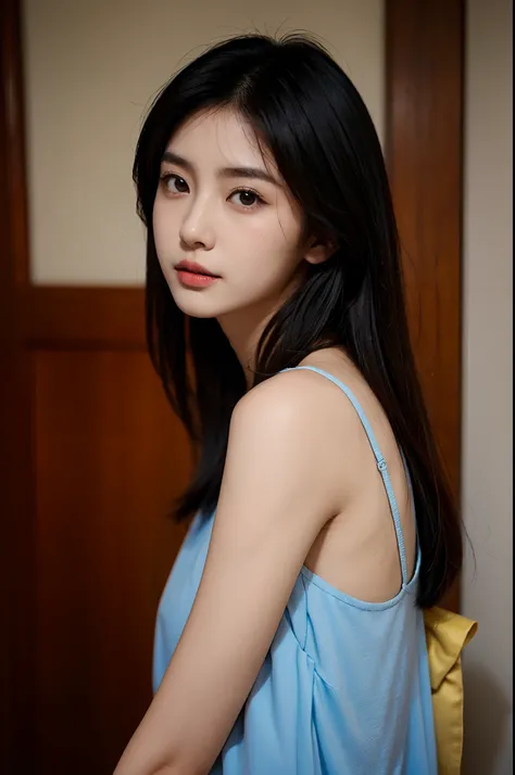 arafed asian woman in a blue top posing for a picture, gorgeous young korean woman, beautiful south korean woman, beautiful young korean woman, korean girl, beautiful asian girl, korean woman, beautiful asian woman, young adorable korean face, beautiful ja...