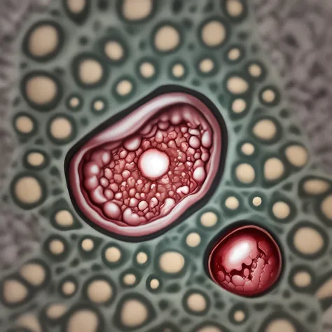 Blood cell under microscope Drawing