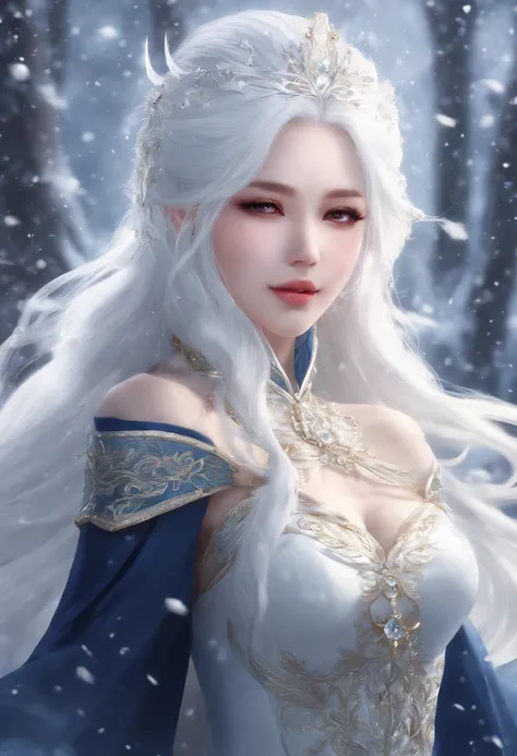 anime girl with long white hair and in the snow, white haired deity, white hair floating in air, anime fantasy illustration, flowing white hair, beautiful young wind spirit, beautiful fantasy anime, glowing flowing hair, ethereal anime, beautiful anime art...