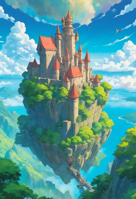 Castle in the Sky in the style of Laputa