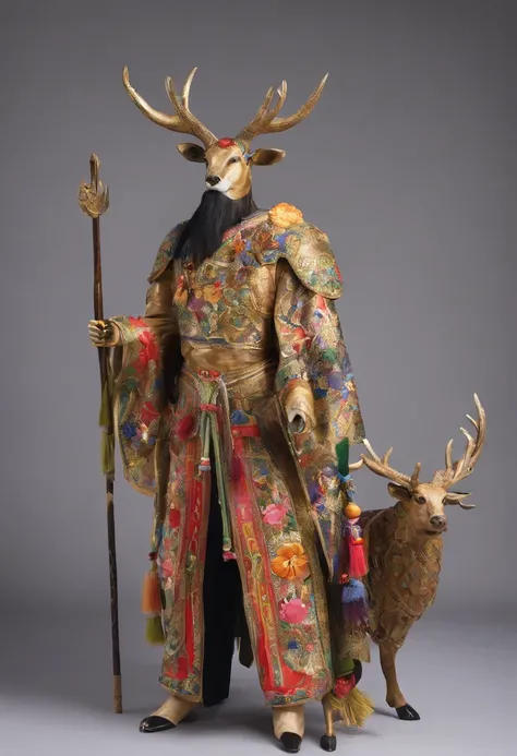 Yi and Miao costumes，deers，Bucks，cow horn