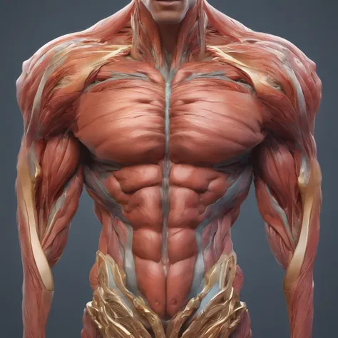 the detailed anatomy of the muscles of an arm without the skin, mostrando todos os detalhes do corpo humano, hyper realistic, 4k, cinematic --v, 2:3