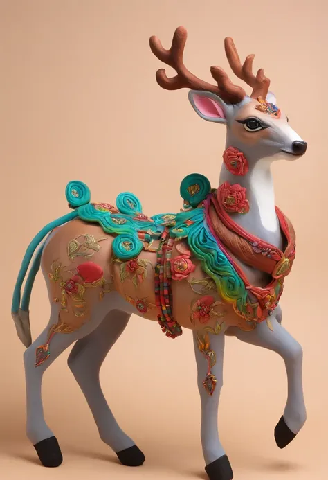 Yi or Miao costumes，deers，cute big breasts