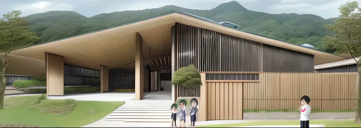 primary school，Proposal，the children，countryside，Open，Looks fun，modern architecture，Kengo Kuma，architect