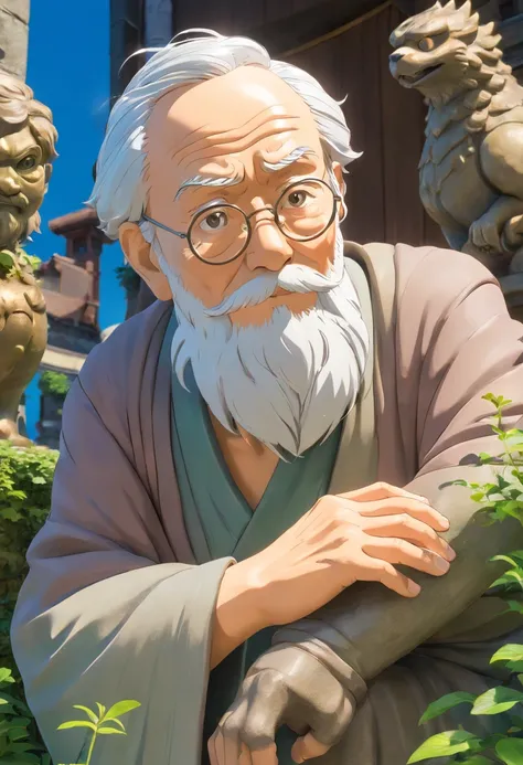 Statue of an old man