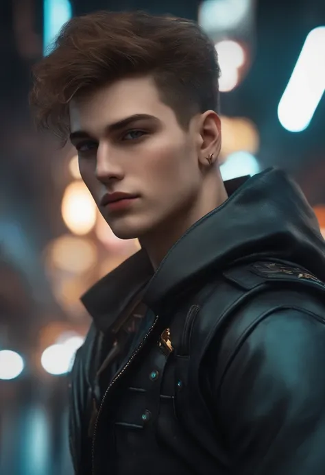 Change Background cyberpunk handsome boy, realistic face, 8k, ultra realistic,