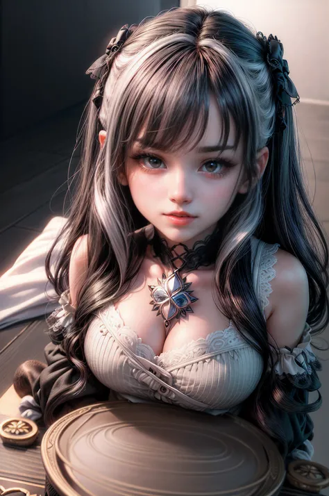 (best quality,4k,8k,highres,masterpiece:1.2),ultra-detailed,(realistic,photorealistic,photo-realistic:1.37),cute face,3d render,expressive eyes,detailed features,soft and smooth skin,pink blush,adorable smile,vivid colors,perfect lighting,beautifully rende...