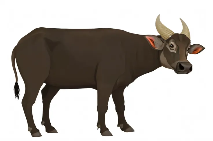 Close-up of a cow with horns standing on a white surface, a cow, half man half asian black bull, that resembles a bulls, taur, cow, hd illustration, Megafauna, an illustration of, beef, Taurus, human dressed as a bull, cow head, Half-man, half-Angus bull, ...