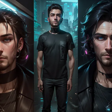 Change background with cyberpunk real face handsome boy ultra realistic 8k