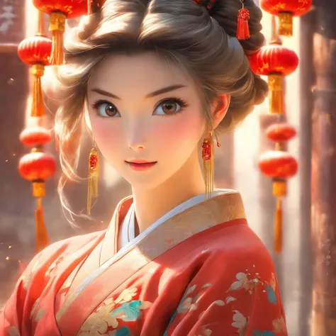 A beautiful young woman dressed in traditional Chinese dress, Stylish living room, photo-realistic techniques, Muzi·. nipple process, 32k ULTRAHD, Sonyan, classical, Historical genre scenes, Serenity Face --AR 69:128 --s 750 --V 5.2