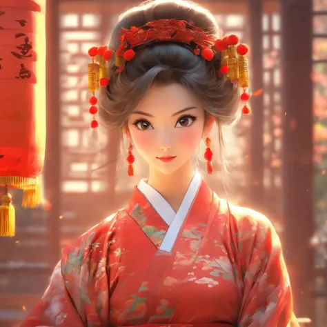 A beautiful young woman dressed in traditional Chinese dress, stylish living room, photo-realistic techniques, Muzi·. nipple process, 32k ULTRAHD, Sonyan, classical, Historical genre scenes, Serenity Face --AR 69:128 --s 750 --V 5.2