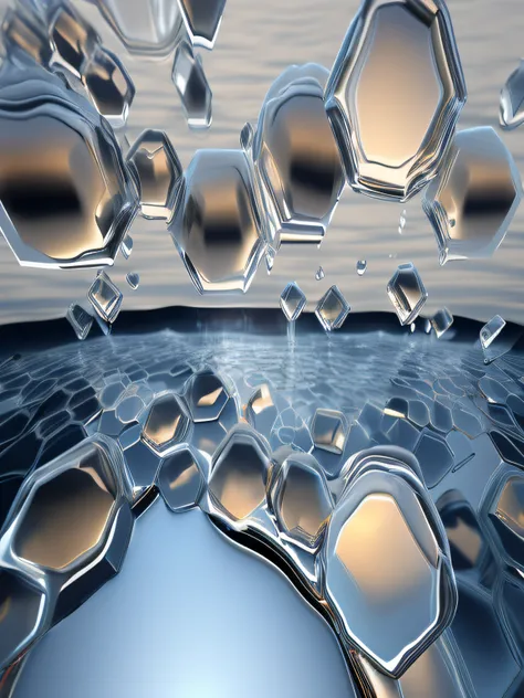 waterface,3D fluid simulation rendering, liquid simulation, Organic liquid metal,water particulate, water caustics,