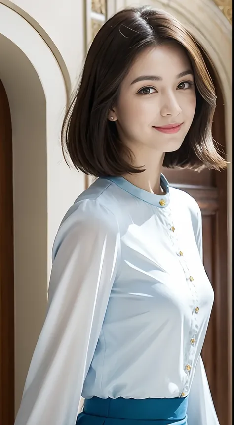 ((small tit)), (shoulder length straight short hair: 1.2), （very meticulous cg 8k wallpapers），（very sophisticated、beautiful fece...