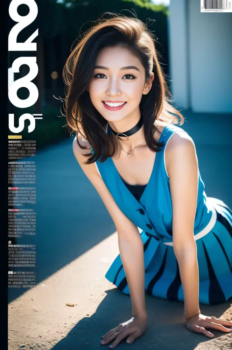 （8K分辨率，Photos above the knee in the distance，offcial art，Cover of a，（FashionMagCover：1.4），attention-grabbing，Oversized title font，Catchy，The title is larger，More eye-catching，modern day），（1womanl，20yr old，（Facial features of Thai Aom：1.8，s delicate face），L...