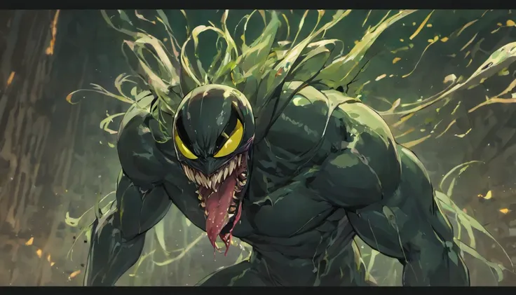 Accurate depiction of Venom, Marvel Venom, Full body like，Close-up，of a real, Realistic skin texture，Dark style，depth of fields，high light，Real light，Ray traching，oc rendered, best qualtiy, 8K, super-fine, Correct anatomy, slimy looking body,