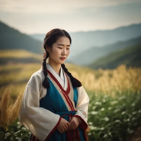 20-year-old woman, farmer, korea, Traditional folk costumes