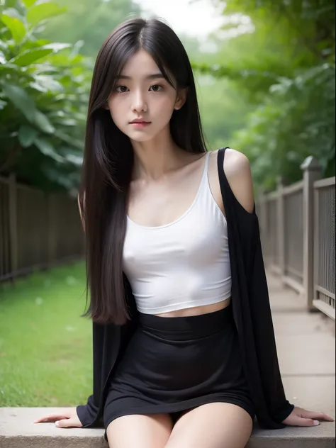 Knees，年轻，(Long T-shirt，Onepiece)，teens girl，Delicate body，petite body，Delicate body，small tits，tiny chest，A dark-haired，Very Longhair，zoo