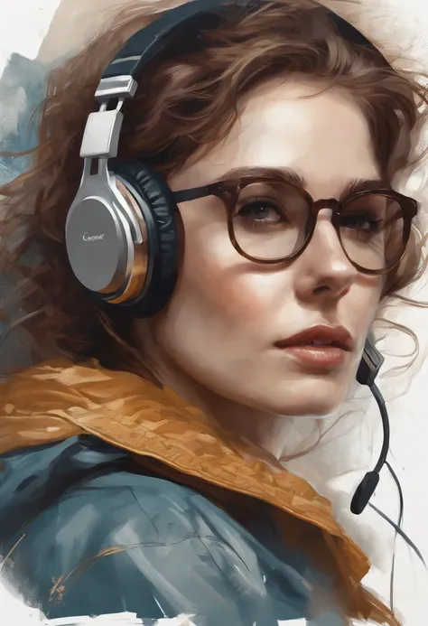 Centrage parfait, souris mignonne, Wear a student team jacket, porter des lunettes de soleil, Wearing Headphones, cheerfulness, Position debout, abstract beauty, centered, looking at the camera, facing camera, Proche de la perfection, dynamique, highly det...